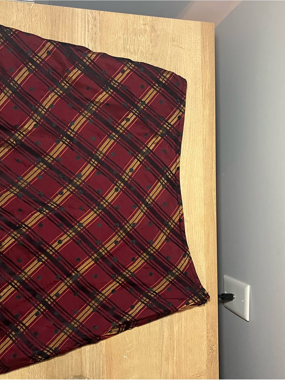 High-Waist Burgundy Plaid Mini Skirt